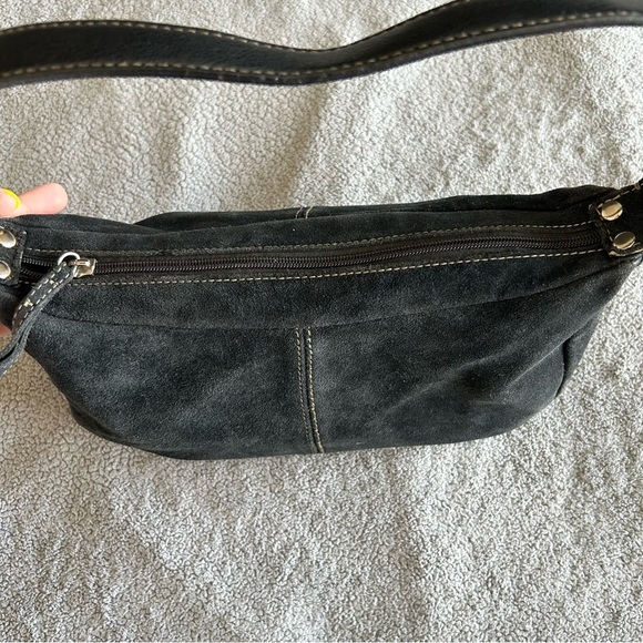 Apt 9 Black Suede 90s inspired, Minimalist, purse, Whimsy Goth, LBB Shoulder Bag - Picture 7 of 12